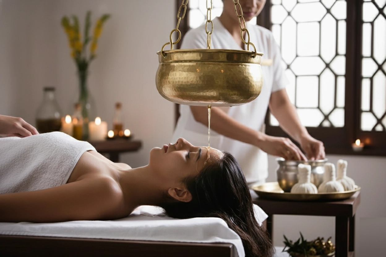 Cabecera del diploma de alimentación y masaje Ayurveda